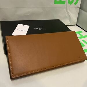 ●新品●送料込 ポールスミス カーキ×マルチストライプ 定番長財布 本牛革 小銭入 札入れ Paul Smith