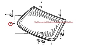 【ホンダ純正パーツ】ACCORD 4D ABA-CL7 EURO R ラバーセット リア ウィンドシールド DAM 希少在庫 未使用品
