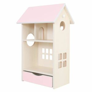 【新品】ドールハウス型 収納棚 【ベビーピンク】 幅54cm 日本製 キャスター付き フック付き 『ドールハウスシェルフ』 【完成品】