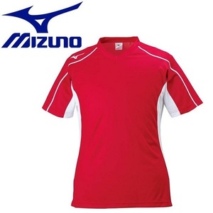 (I07491) 新品 ミズノ MIZUNO サッカーウェア P2MA802062 吸汗速乾 フィールドシャツ メンズ M チャイニーズレッド