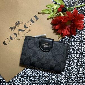 COACH コーチ スモーク ブラック ベルト ロゴ