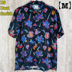 PS Paul Smith ランダムフローラル オープンカラーシャツ【M】