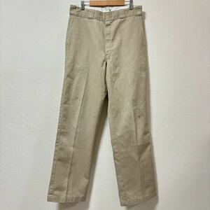 【Dickies】ディッキーズ チノパン ベージュ ノータック カジュアル シンプル アメカジ ポケット ワーク メンズ サイズW32/Y5179 SS