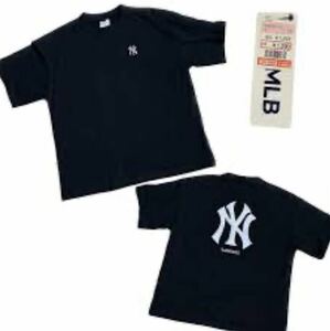 MLB ロゴ刺繍 クルーネック半袖Tシャツ ブラック レディース M 新品