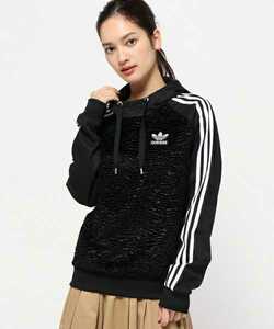 アディダス オリジナルス スリーストライプ パーカー adidas originals 3 STRIPES HOODIE フェイクファー切替 スウェット ジャージ M