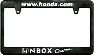 【新品・即決】カーボン調 ナンバーフレーム HONDA ホンダ NBOX Custom 汎用 ブラックフレームに変更可能！