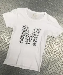 M エム スター ロゴ Tシャツ 日本製 ホワイト 星柄
