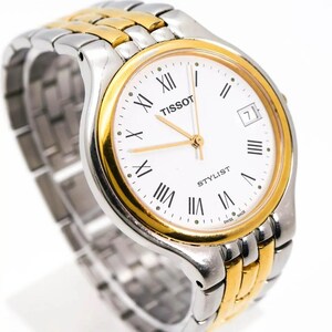 《希少》TISSOT STYLIST 腕時計 ホワイト メンズ ヴィンテージ w