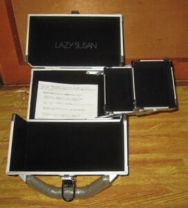 [展示品]カネボウ化粧品 アルミ製 メイクボックス LAZY SUSAN レイジースーザン　工具箱、カメラケースにも！ 