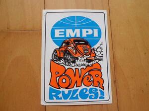 即決 VINTAGE AUTO PARTS STICKER EMPI POWER VW TYPE ビンテージ オート パーツ ステッカー エンピ ワーゲン