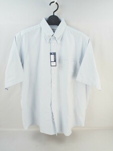 9T240215 美品 INDIVIDUALIZE SHIRTS 半袖 ブルーストライプ コットン100% Ｍサイズ （Lサイズ在庫あり）インディビジュアライズドシャツ