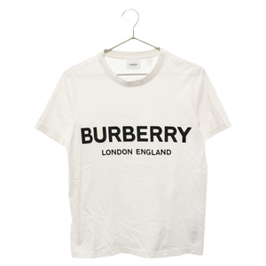 BURBERRY バーバリー フロントロゴプリント半袖Tシャツ ホワイト レディース 8008894