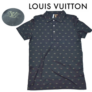 LOUIS VUITTON■美品　LVロゴグラム 半袖ポロシャツ　メンズM　トップス ルイヴィトン　ブラック　Tシャツ