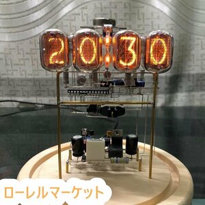 (完成品) ニキシー管風置き時計 DIYニキシー管時計キットシミュレーション DIYグローチューブクロック、IN-12ニキシー管、手作り