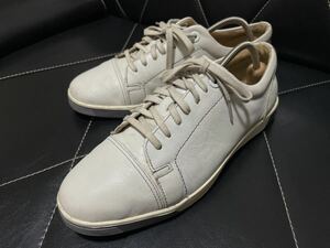 極美品 COLE HAAN コールハーン C14377 7.5M≒25cm レザーシューズ レザースニーカー レースアップ メンズ ホワイト 春夏 清潔感 好印象