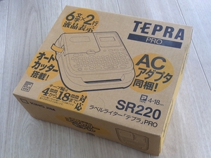 KING JIM キングジム TEPRA PRO SR220★テプラプロ ラベルライター★ACアダプター テープ3種類 説明書 箱付 