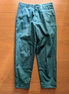 AD1997 COMME des GARCONS HOMME コットンパンツ 緑 ヴィンテージ アーカイブ コムデギャルソン オム ワイドパンツ 90s 初期 スラックス