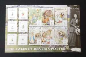 ピーターラビットと仲間たち切手シートThe Tales of Beatrix Potter