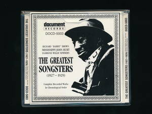 ☆THE GREATEST SONGSTERS (1927-1929)☆1990年☆DOCUMENT RECORDS DOCD-5003☆MISSISSIPPI JOHN HURT, HAMBONE WILLIE NEWBERN...☆