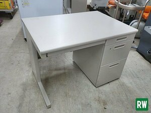 事務机 コクヨ 幅997×奥行695×高さ700ｍｍ 片袖机 引き出し4個 オフィスデスク オフィス家具 鍵無し [3-K180-2]