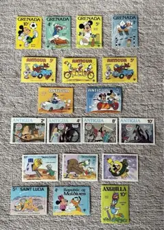 ディズニー 海外切手 19枚 未使用 切手 ディズニー切手