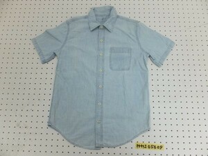 〈送料無料〉GAP DENIM ギャップ デニム キッズ 胸ポケット デニム 半袖シャツ 150(12-13) XG 薄い水色