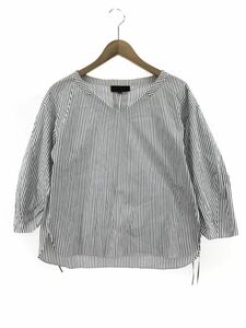 UNTITLED アンタイトル ストライプ柄 Ｖネック ブラウス シャツ size2/青系 ■◇ ☆ eba5 レディース