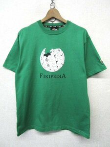V1308：FAT FIKIPEDIA 半袖Tシャツ/緑/FAT プリントTシャツ 半袖カットソー スケートファッション:35
