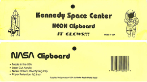 NASA　NEON clipboard　　KENNEDY SPACE CENTER