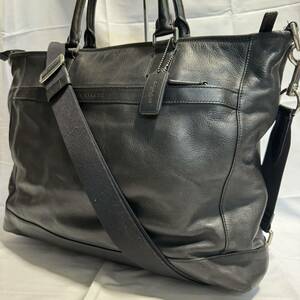 極美品 A4 COACH コーチ トートバッグ ショルダーバッグ ビジネスバッグ レザー 本革 ブラック 黒 メトロポリタン 2way メンズ 大容量