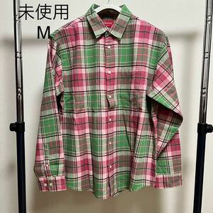 未使用 22fw Supreme Plaid Flannel Shirt Pink size:M タグ ステッカー付 Supreme Online 購入 シュプリーム シャツ ネルシャツ
