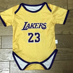 NBA LOS ANGELS LAKERS #23 JAMES ROMPERS size-S(着丈39身幅27) 中古(美品) 送料無料 NCNR