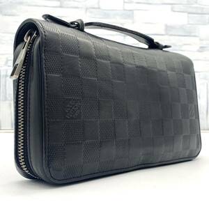 ●極美品●LOUIS VUITTON ルイヴィトン ダミエ アンフィニ ジッピーXL ラウンドファスナー 長財布 セカンドバッグ レザー メンズ N61254