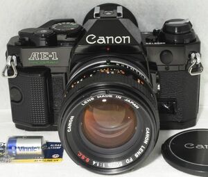 【整備/性能測定済】Canon AE-1 PROGRAM ブラック＋FD50mmF1.4 S.S.C._P,S,機能OK(3968194_121)