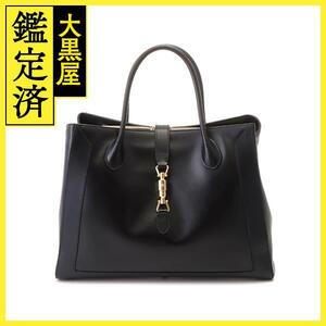 グッチ GUCCI ジャッキー1961 ラージトートバッグ ブラック カーフ 649015 【460】2143100461253