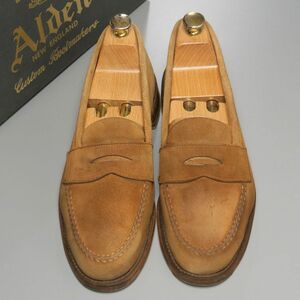 GP8699//アメリカ製*オールデン/Alden*B&Yユナイテッドアローズ*＃6243F/メンズ7.5D/B/コインローファー/レザースリッポン/革靴/茶