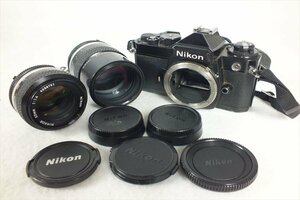 ★ Nikon ニコン FE フィルム一眼レフ NIKKOR 135mm 1:2.8 50mm 1:1.4 中古 シャッター切れOK 現状品 240501C4239