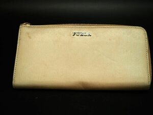 FURLA フルラ ラウンドファスナー 長 財布 ゴールド ■■ ☆ deb1 レディース