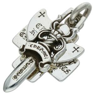 クロムハーツ Chrome Hearts 3TRINKETS OLD/スリートリンケッツ シルバーネックレストップ 中古 OS06