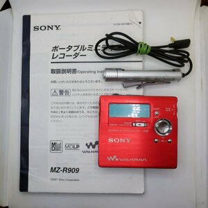 SONY ソニー　MZ-R909 録・再動作確認　MDLP対応　MD WALKMAN ポータブルミニディスクレコーダー