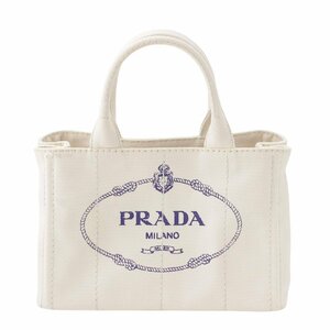 【プラダ】Prada　カナパトート ロゴ 2WAY ハンド ショルダー バッグ 1BG439 ホワイト 【中古】【正規品保証】198401