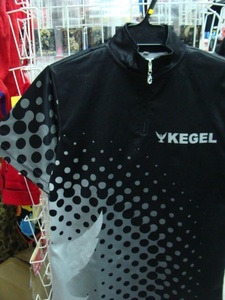 KEGEL ケーゲル ボウリング ウェア ユニフォーム ジャージ 半袖 ドット 黒 グレー (S)