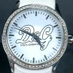 Dolce&Gabbana ドルチェ＆ガッバーナ D＆G 腕時計 アナログ クオーツ ホワイト ステンレススチール レザーベルト ラウンド 新品電池交換済