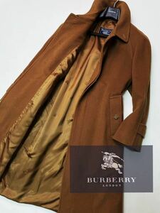 K50【完全頂点!!カシミヤ100%】極美品〜定価30万●BURBERRY LONDON●圧倒的な光沢●英国製!!カシミヤステンカラーバーバリーコート メンズ