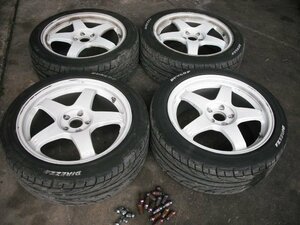 『B196』GDA,EJ20,インプレッサ,WRX,Sti,imprezza,5H 17インチ 7,5JJ スバル Sti 鍛造 SUBARU、FORGED MONOBLOCK,RAYS ,no398, 個人宅不可