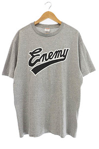 シュプリーム SUPREME ×Public Enemy パブリックエネミー 07SS Enemy Tee Box Logo エネミー ボックス ロゴ プリント 半袖 Tシャツ L グレ