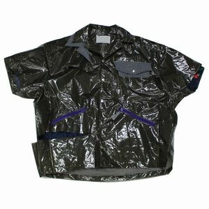 kolor カラー 22SS ポリウレタンラミネート 半袖 シャツ ジャケット 1　グレー