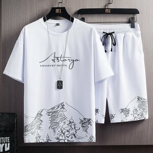 ZPT511☆新品半袖通気快適部屋着ルームウエア 上下セットカジュアルスポーツウェアメンズ tシャツハーフパンツ