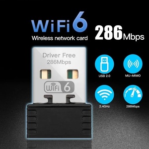 WiFi6 アダプター 無線LAN子機 ミニ USBドングル AX286 ネットワークカード 2.4GHz 802.11ax windows10 11 ドライバーフリー n