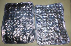 ガスグリル魚焼きトレー 穴あきタイプ 再生アルミ箔材使用 サイズ24.6×17.8×0.8CM 新品 2枚 